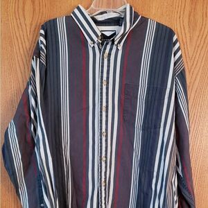 Mens Harbor Bay Striped Button Down Shirt Sz. 2X